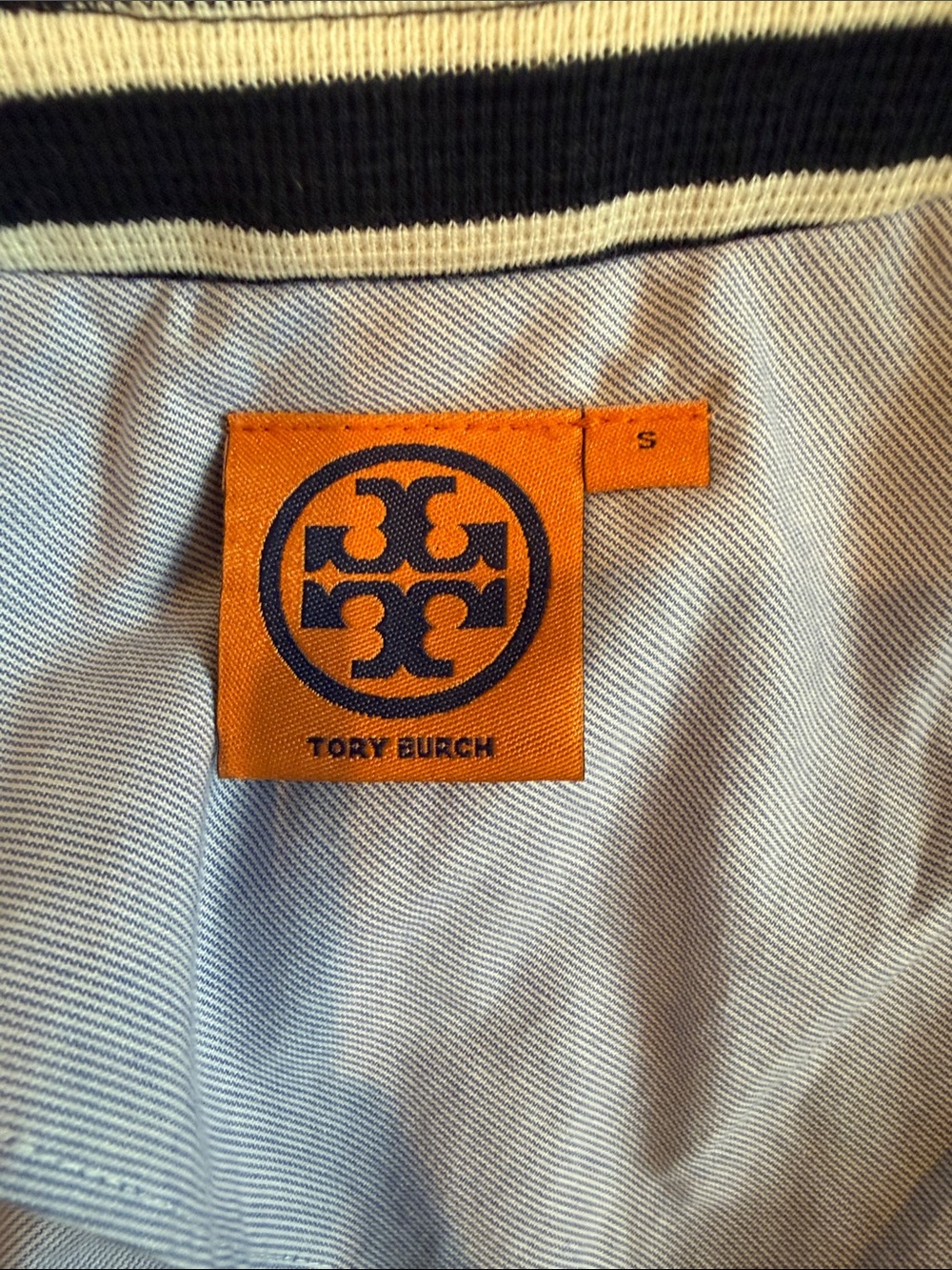 Tory Burch Striped Navy & White Women's Blazer Jacket - Picture 4 of 5
